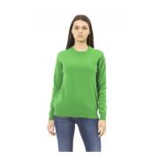 Luxe Monogram Crewneck Sweater Baldinini , Green , Dames