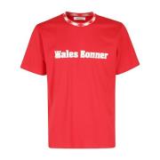 Klassieke Katoenen T-shirt Wales Bonner , Red , Heren