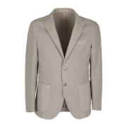 Diagonal Linen Jacket L.b.m. 1911 , Beige , Heren