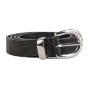 Luxe Croc Leren Riem Sunflower , Black , Heren