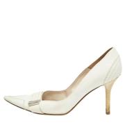 Pre-owned Leather heels Dior Vintage , White , Dames