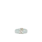 Diamanten VLogo Leren Armband Lichtgroen Valentino Garavani , Green , ...