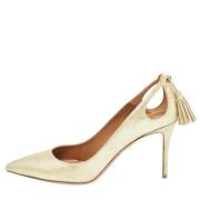 Pre-owned Suede heels Aquazzura Pre-owned , Yellow , Dames