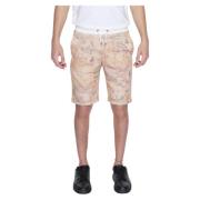 Beige Bedrukte Heren Shorts met Zakken Alviero Martini 1a Classe , Bei...