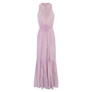 Roze Gestreepte Maxi Jurk MC2 Saint Barth , Multicolor , Dames