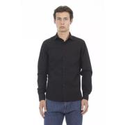 Slim Fit Zwart Katoenen Shirt Baldinini , Black , Heren