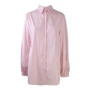 Gestreept Katoenen Overhemd Roze Semicouture , Pink , Dames