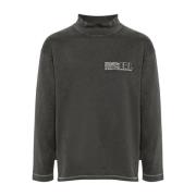 Zwarte Longsleeve T-shirt met Bedrukte Tekst ERL , Black , Heren