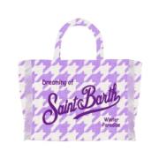 Houndstooth Shopper met Kunstleren Handvatten MC2 Saint Barth , Multic...