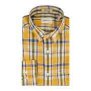 Casual Geel Geruit Overhemd Gant , Multicolor , Heren