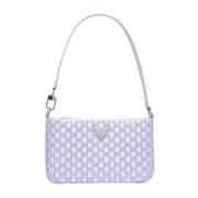 Gevlochten Stoffen Schoudertas - Twiller Guess , Purple , Dames