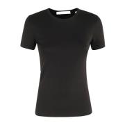 Klassieke Shrunken Tee Helmut Lang , Black , Dames