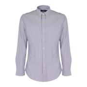 Lange mouw knoop omlaag shirt Ralph Lauren , Purple , Heren