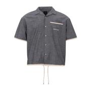 Donker Denim Korte Mouw Shirt Armani Exchange , Blue , Heren