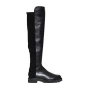 Zwarte Leren Enkellaarzen Stuart Weitzman , Black , Dames