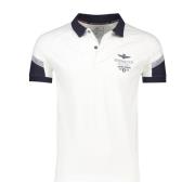 Wit Poloshirt korte mouw Aeronautica Militare , White , Heren