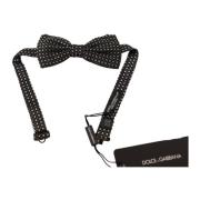 Zwarte Gestreepte Zijden Vlinderstrik Dolce & Gabbana , Black , Heren