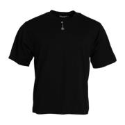 Versierde Crew Neck T-shirt Dolce & Gabbana , Black , Heren