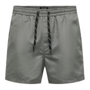 Life Swimshorts met Koord Only & Sons , Gray , Heren