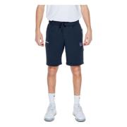 Blauwe Kanten Shorts met Zakken Emporio Armani EA7 , Blue , Heren