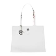 Witte Schoudertas met Afneembare Pouch Guidi , White , Dames