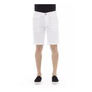 Witte katoenen Bermuda shorts voor mannen Baldinini , White , Heren