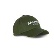 Katoenen Geborduurde Pet Balmain , Green , Heren