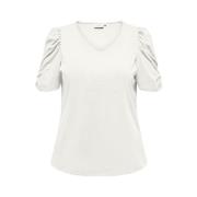 V-Neck Top Cloud Dancer Only Carmakoma , White , Dames