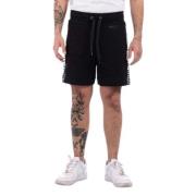 Zwarte Katoenen Regular Fit Shorts Moschino , Black , Heren