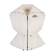 Witte Gewatteerde Gilet met Juweellogo Alexander McQueen , White , Dam...