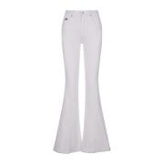 Flared Witte Denim Jeans Alexander McQueen , White , Dames