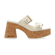 Platform Slides Fayence Jimmy Choo , Beige , Dames