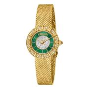 Analoge Roestvrijstalen Horloge met Logo Just Cavalli , Yellow , Dames