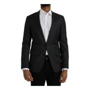 Zwart Gestreepte Jas Blazer Dolce & Gabbana , Black , Heren