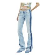 Gestreepte Lage Taille Jeans Diesel , Blue , Dames