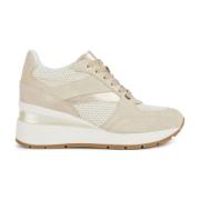 Beige Sneakers voor Vrouwen Geox , Beige , Dames