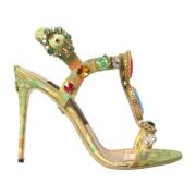 Kristal Jacquard Sandalen Dolce & Gabbana , Multicolor , Dames