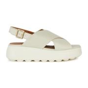 Beige Platte Sandalen Ec4.1 Geox , Beige , Dames