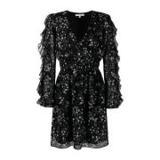 Bloemen Jurk met Gedrapeerde Mouwen Patrizia Pepe , Black , Dames