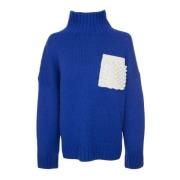 Alpaca Wol Gebreide Trui JW Anderson , Blue , Dames