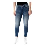 Highwaist Slim Fit Jeans met Push-up Effect Le Temps Des Cerises , Blu...