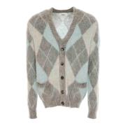 Argyle Jacquard gebreide Cardigan Ami Paris , Gray , Heren