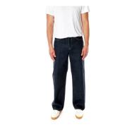 Wijde Straight Fit Mid Waist Jeans Edwin , Blue , Heren