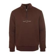 Stijlvolle Sweatshirt met Opstaande Kraag Fred Perry , Brown , Heren