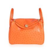 Pre-owned Leather shoulder-bags Hermès Vintage , Orange , Dames