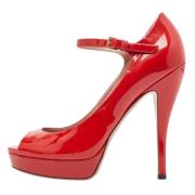 Pre-owned Leather heels Gucci Vintage , Red , Dames