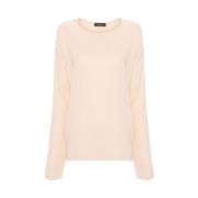 Elastische Crew Neck Sweater Fabiana Filippi , Pink , Dames