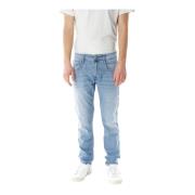 Donkerblauwe Slim Fit Stretch Jeans Replay , Blue , Heren