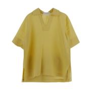 Lyocell Blouse Closed , Yellow , Dames