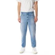 Cropped Tapered Mid Waist Jeans Closed , Blue , Heren